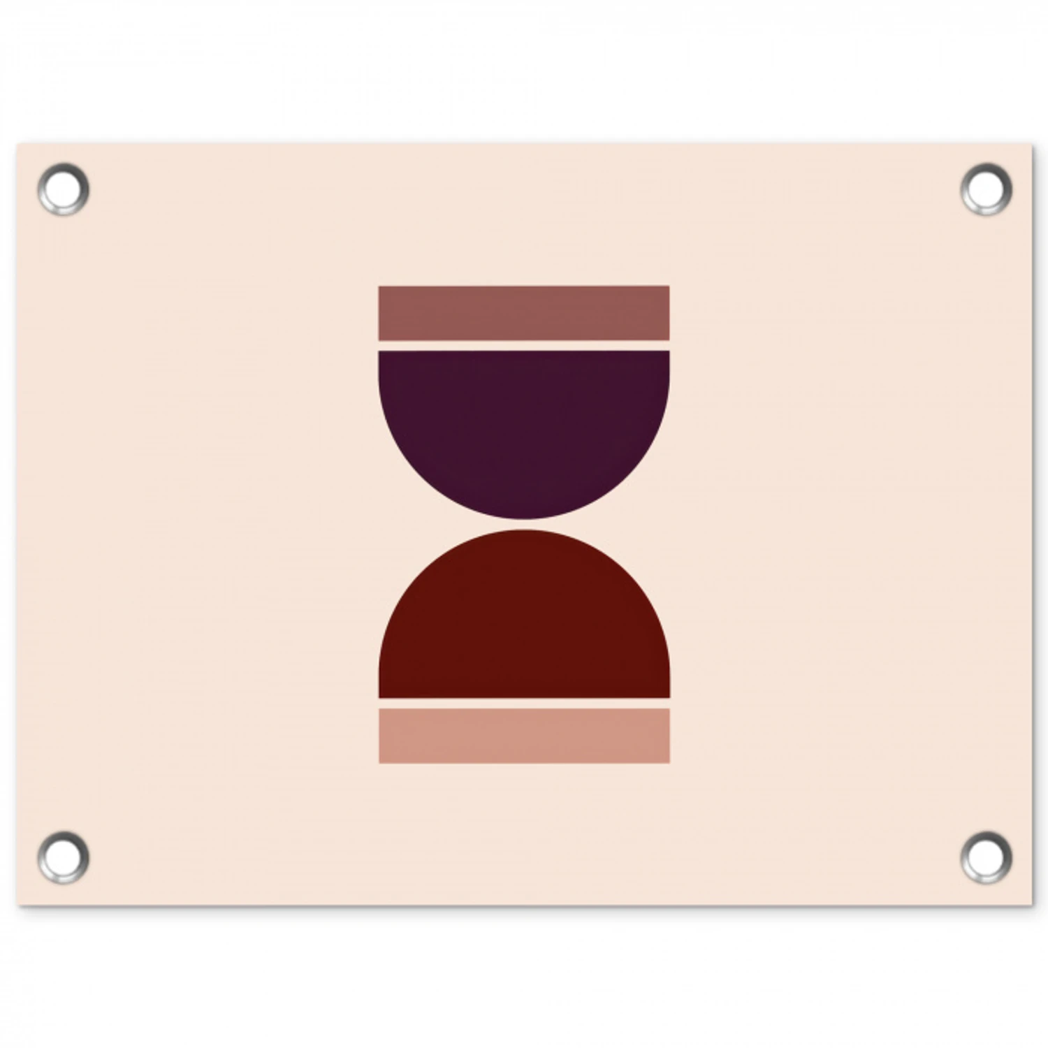 Zandloper - Symmetrisch - Rood - Paars tuinposter los doek klein -3d