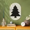 Kerstboom - Zwarte kerstboom - Boom - Japandi Wandcirkel Ovaal Forex klein -sfeer2
