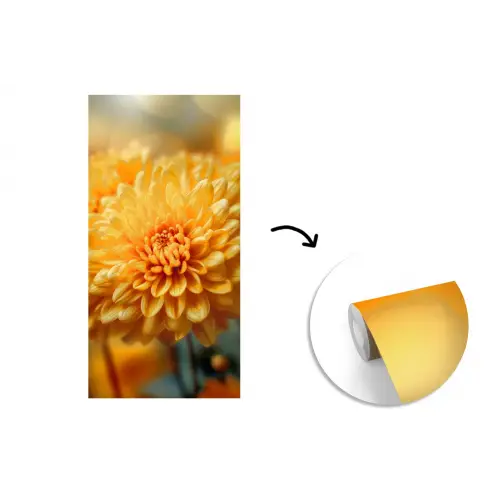Geel - Chrysant - Zachtheid fotobehang vinyl groot -3d