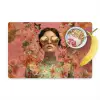 Vrouw - Bril - Roze - Bloemen Placemat vinyl groot -zzzproduct_Kitchenyeah-website