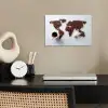 Wereldkaart - Koffiebonen - Suikerklontjes poster papier klein -sfeer1