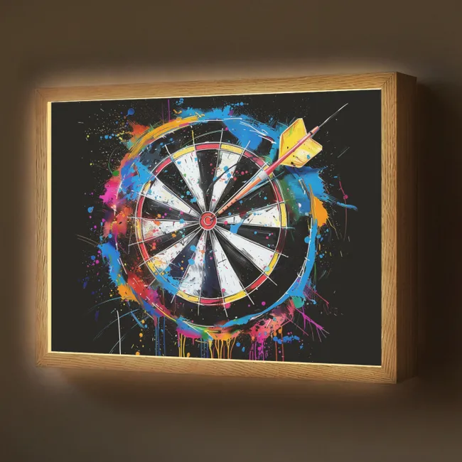 Lightbox - Wandlamp - Graffiti - Sport - Darten - Dartbord