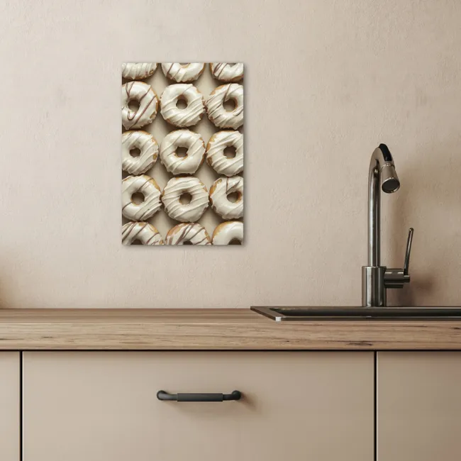 Donuts - Chocolade - Wit - Beige KitchenYeah - Keuken - Canvas klein -sfeer2