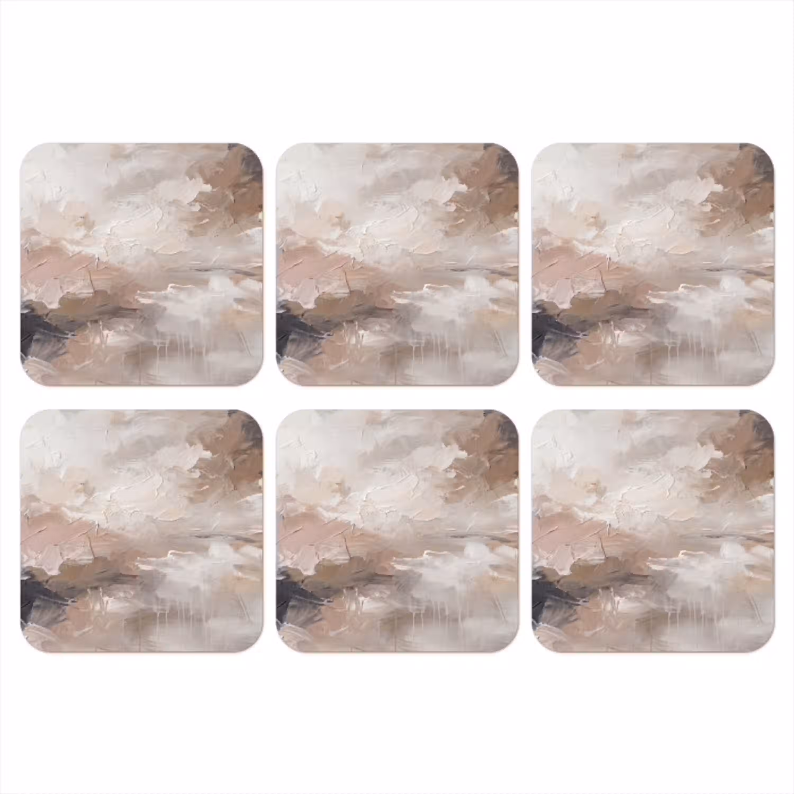 Abstract - Textuur - Kunst - Modern - Beige onderzetter kurk middel -3d
