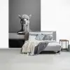 Alpaca - Pasta - Zwart - Wit - Grappig - Dieren fotobehang vinyl groot -slaapkamer