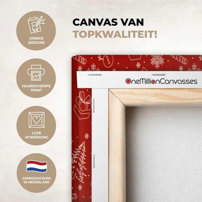 Illustratie - Kerstsymbolen - Rood canvas 2cm xxl 828 -sfeer2