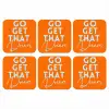 Oranje - Blauw - Go get that dream onderzetter kurk middel -3d