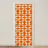 Oranje - Organische vormen - Wit deurposter klein 289 -3d_beige