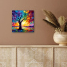 Boom - Landschap - Natuur - Abstract - Kleurrijk aluminium wit klein -sfeer4