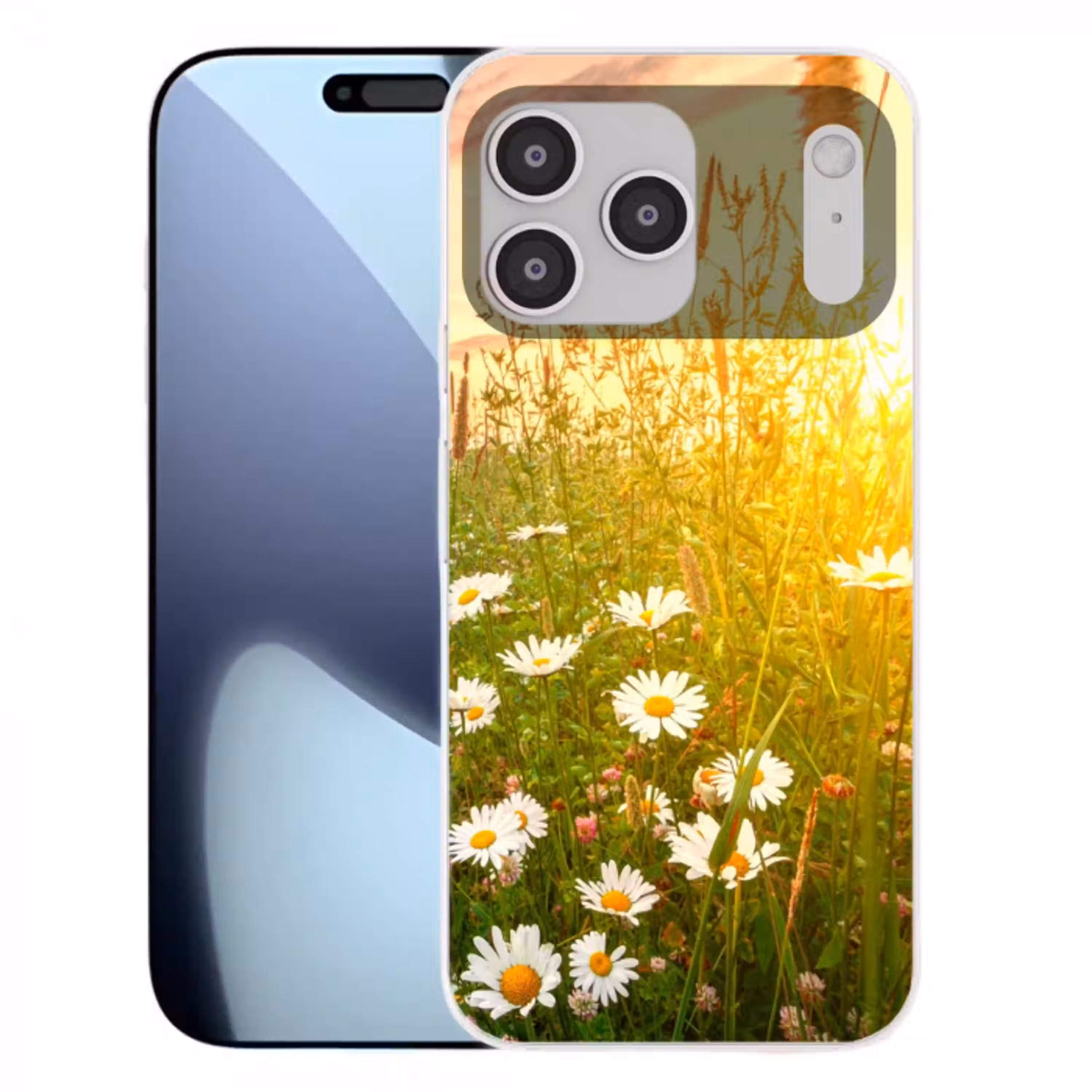 Bloemen - Madelief - Natuur - Zon - Horizon Telefoonhoesje iPhone 17 Pro Max klein -3d