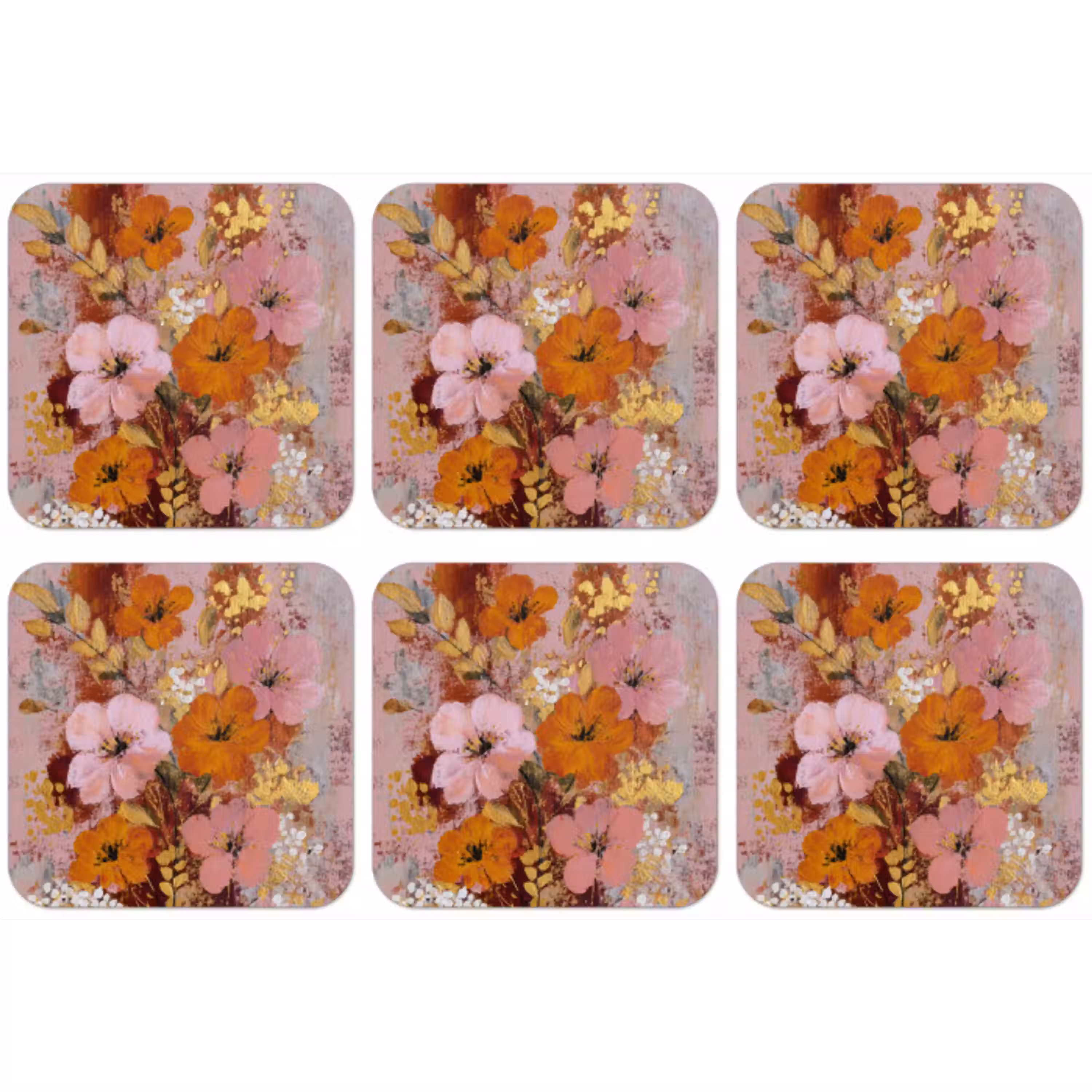 Schilderij - Bloemen - Rustiek - Roze onderzetter kurk middel -zkaufland3dotto