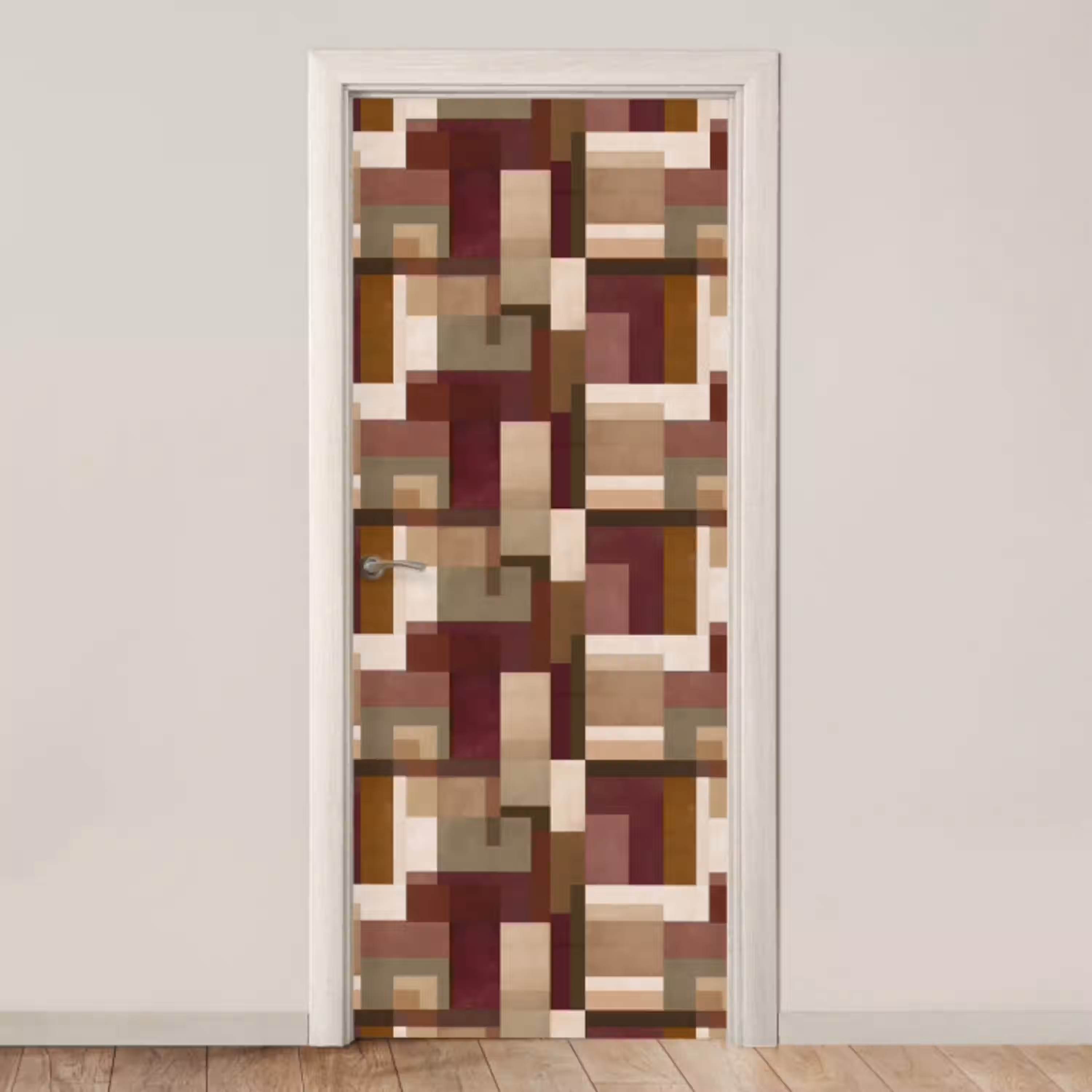 Modern - Geometrie - Kleurrijk deurposter klein 289 -3d_beige