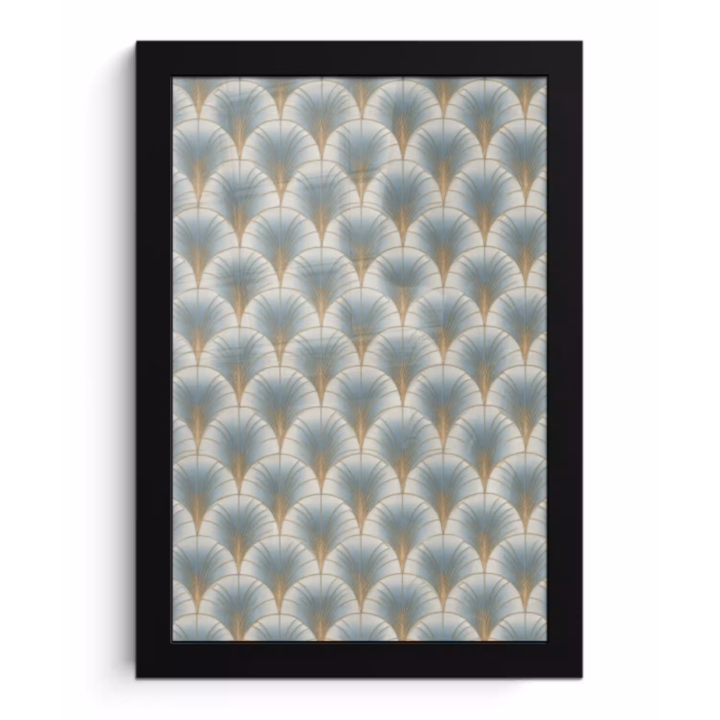 Waaier - Klassiek - Blauw fotolijst zwart zonder passe partout klein 224 -3d