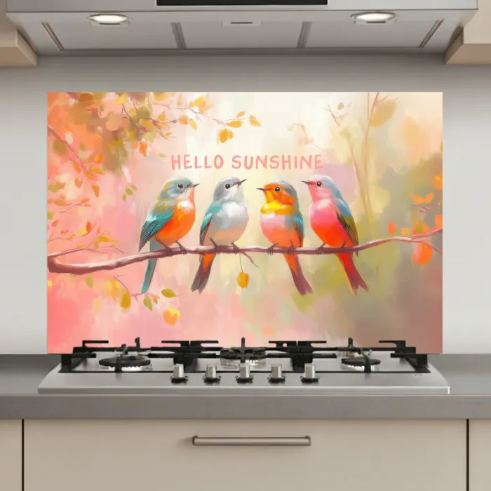 Vogels - Tak - Quote - Roze keuken achterwand spatscherm klein -3d_website