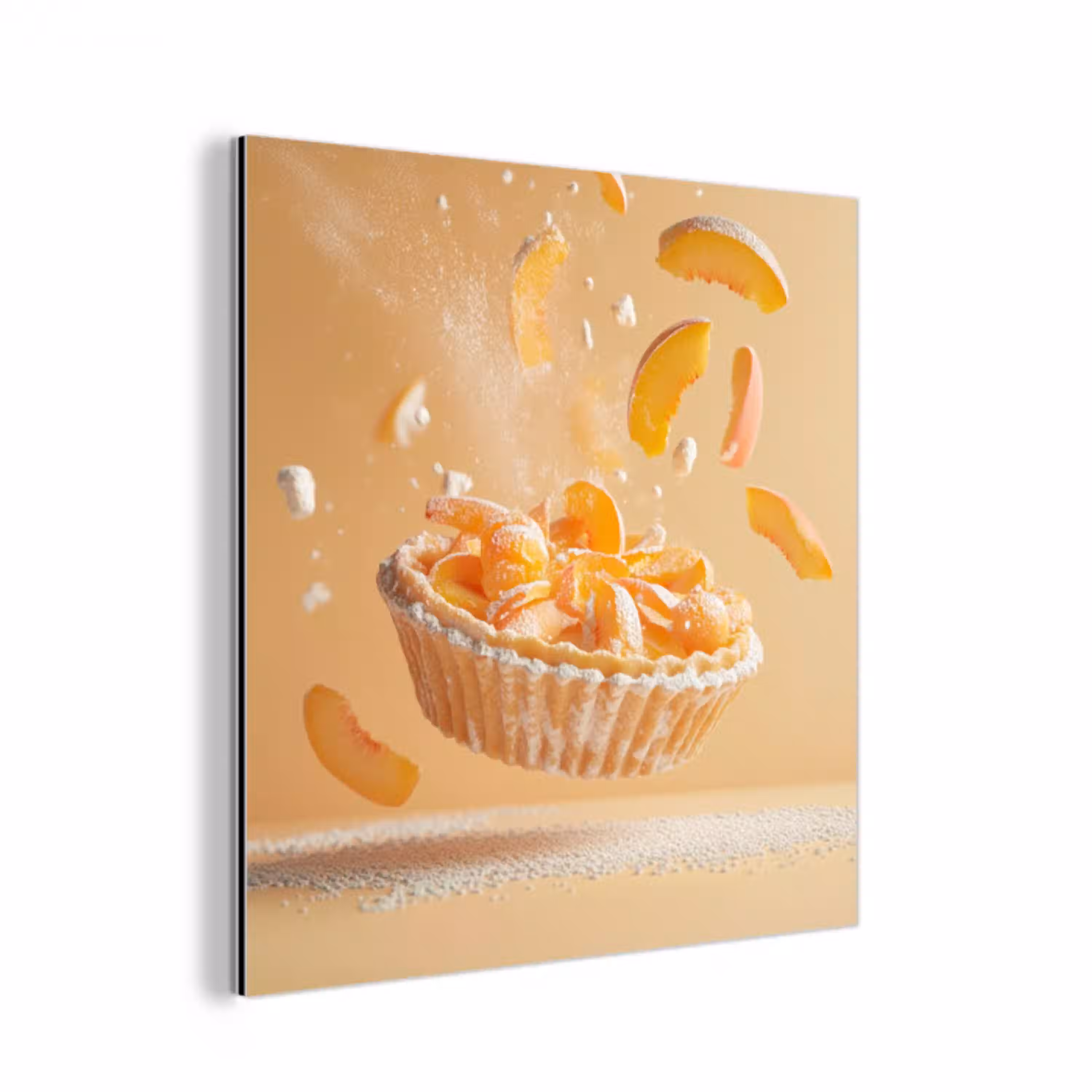 Peach - Eten - Taart - Oranje aluminium wit klein -3d