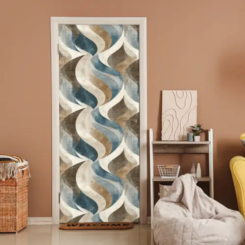 Abstract - Golven - Kleurrijk deurposter klein 289 -sfeer1