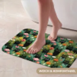 Katten - Bloemen - Kleurrijk Badmat klein 997 -USP_ZachtDE