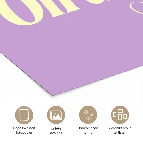 Oh darling - Hart - Paars poster papier klein -closeup_NL