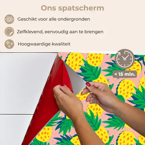 Ananas - Geel - Groen - Tropisch keuken achterwand spatscherm klein 900 -spatscherm_NL
