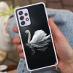Zwaan - Water - Natuur - Realistisch - Wit Hoesje Samsung Galaxy A52 5G met koord klein -sfeer3