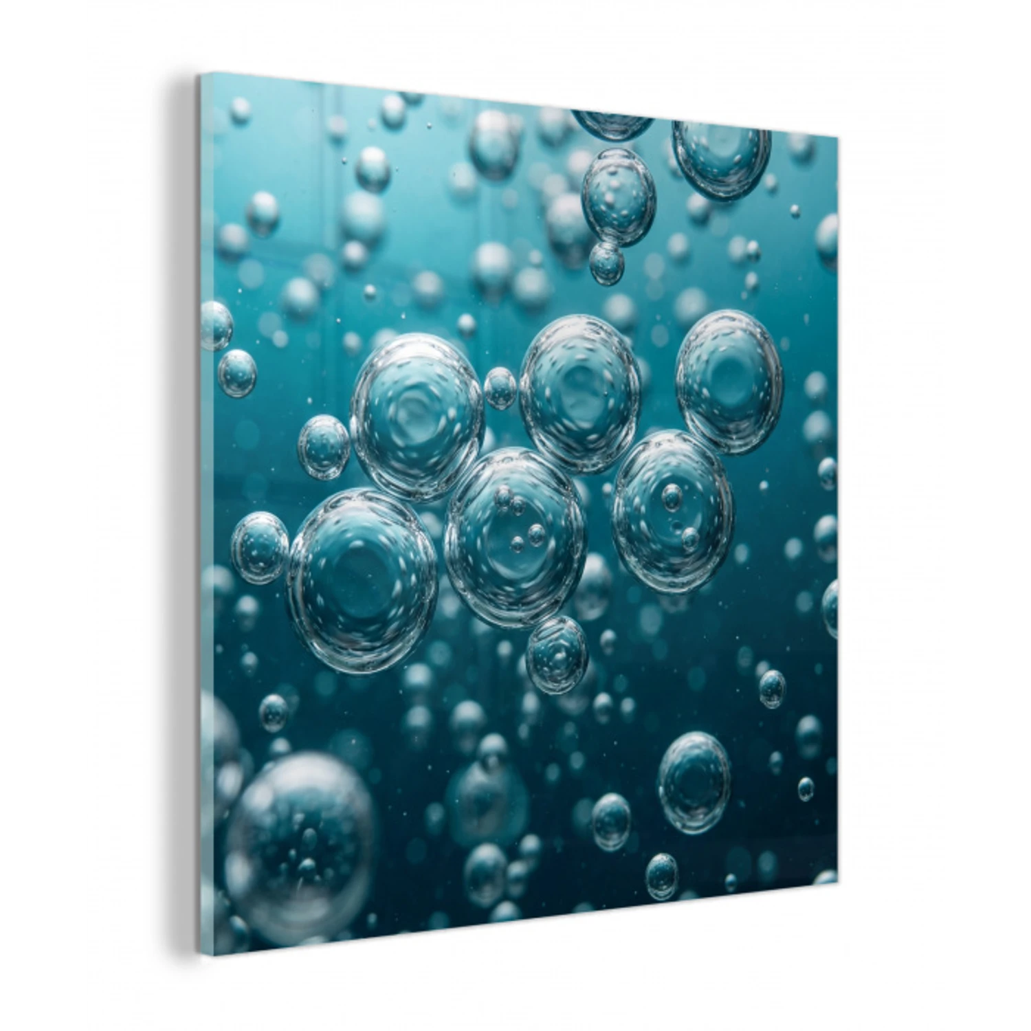 Luchtbellen - Dynamisch - Blauw plexiglas 5mm klein -z3d