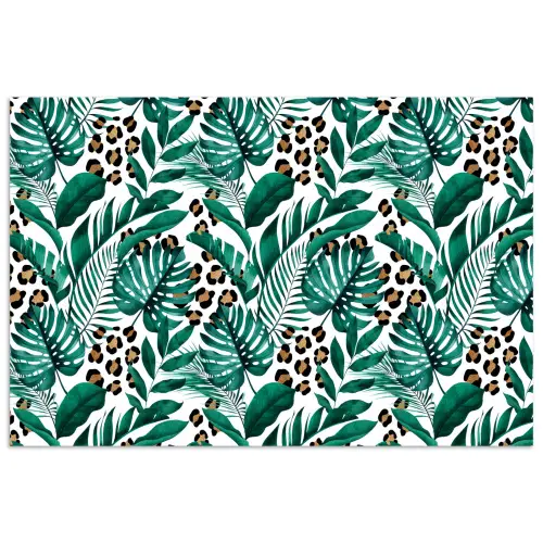 Dierenprint - Panter - Bladeren - Tropisch - Jungle poster papier klein -3d