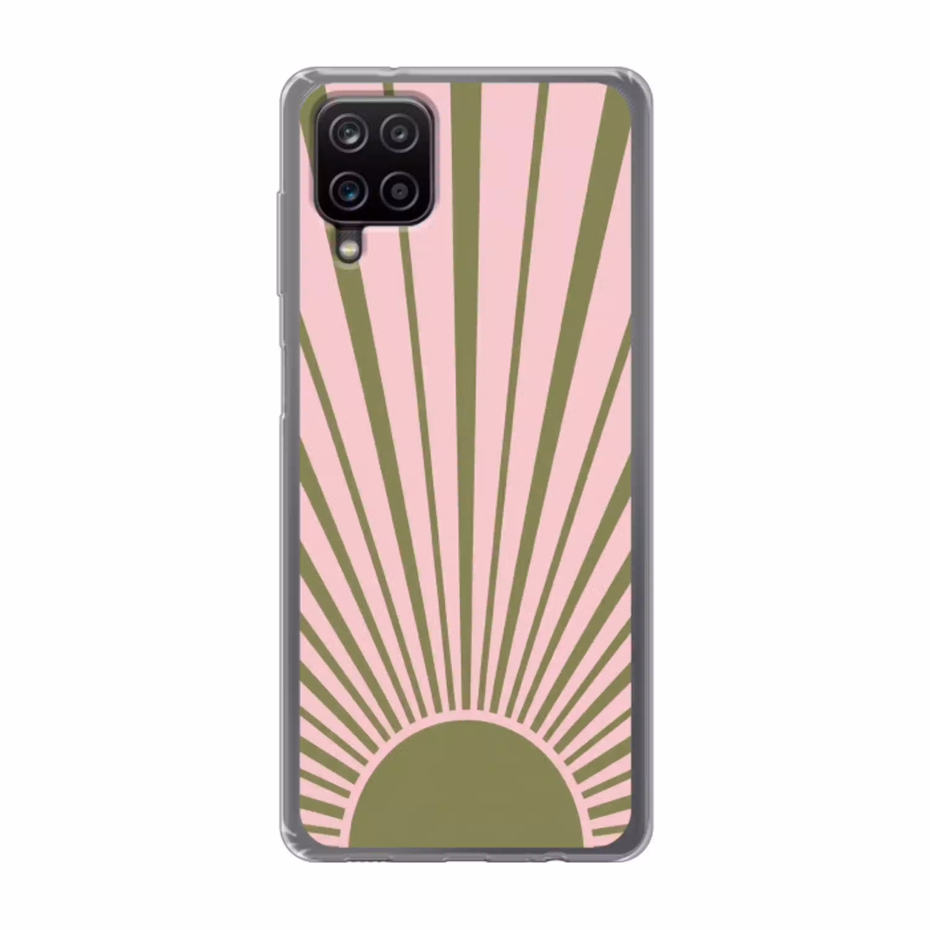 Abstract - Stralen - Grafisch - Roze - Groen Telefoonhoesje Samsung Galaxy A12 klein -3d