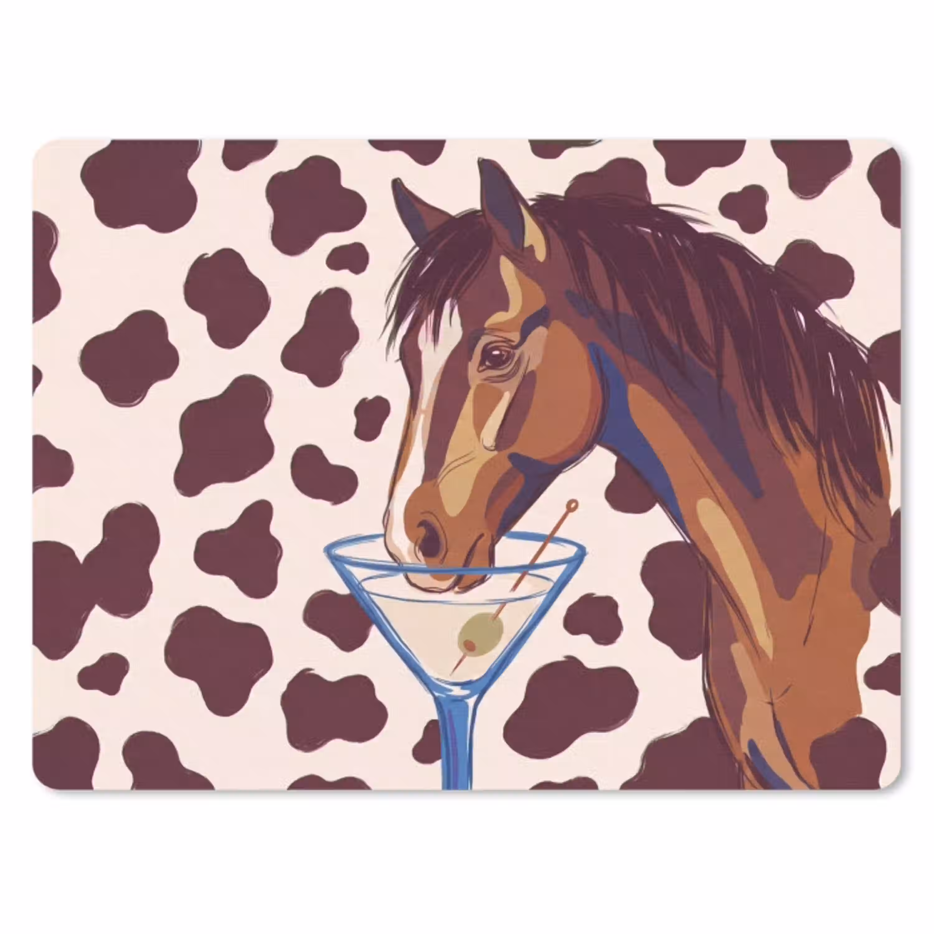 Paard - Martini - Dieren - Abstract - Bruin muismat rubber klein -3d