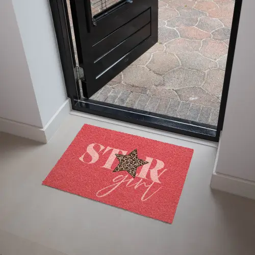 Star girl - Rood - Panter - Ster Deurmat klein -sfeer5