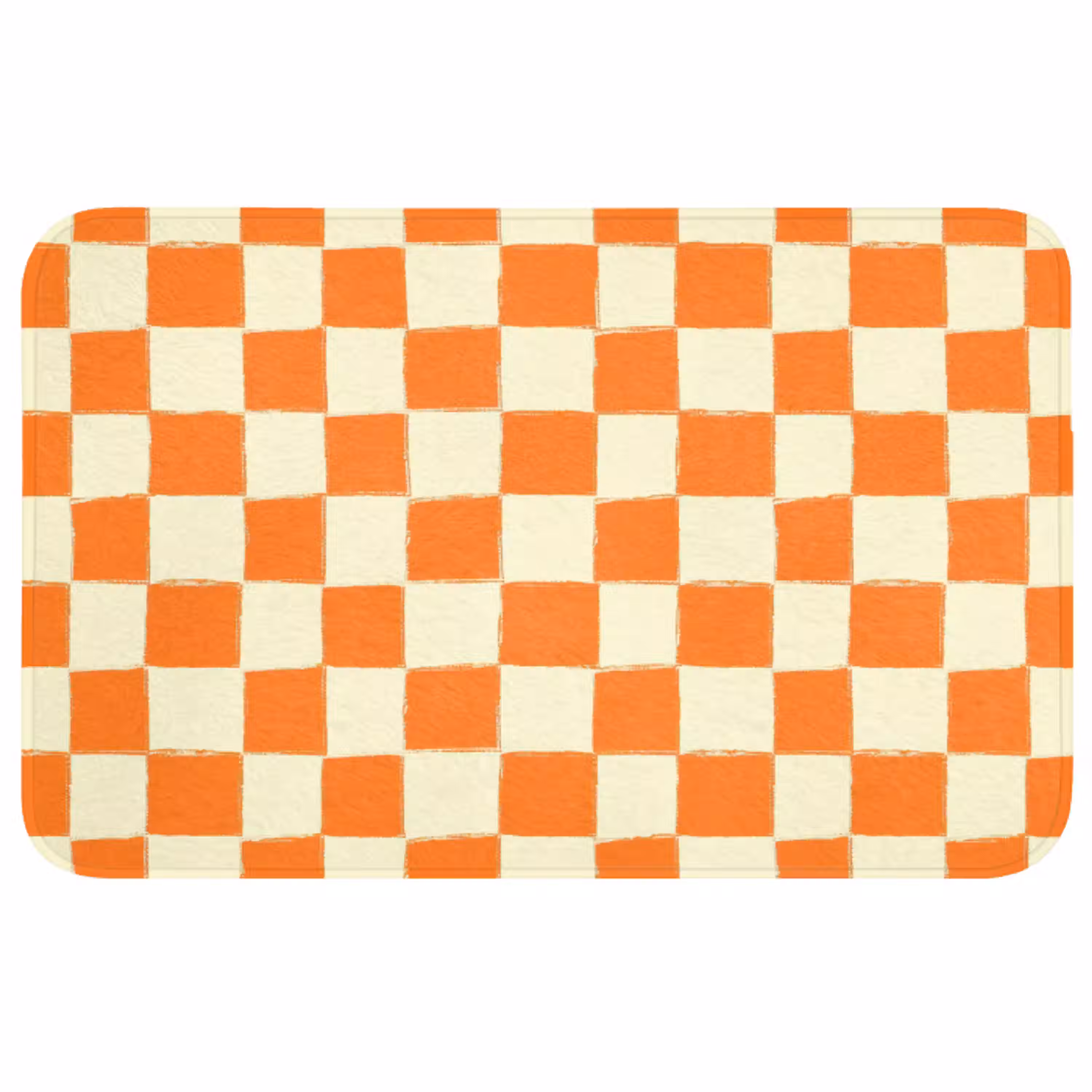 Schaak - Patroon - Oranje Badmat middel 997 -3d