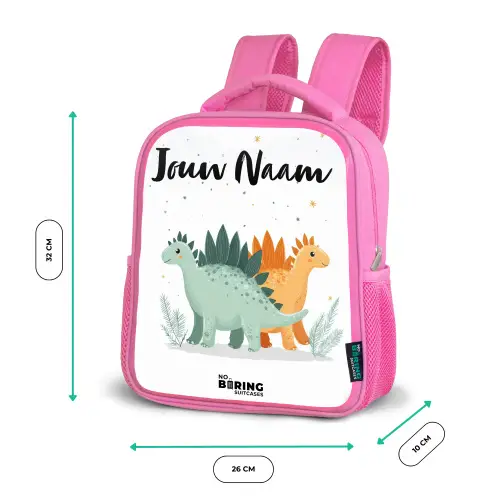 Dinos - Dieren - Sterren Kinderrugzak - Roze middel -productfoto_formaten