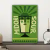 Grafisch - Art - Cocktail - Groen canvas 2cm klein -sfeer6