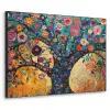 Boom - Levensboom - Kleurrijk - Bloemen - Modern Textielframe zwart klein -3d