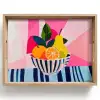 Fruit - Abstracte achtergrond - Roze Dienblad Rechthoek middel -z3d_shopping