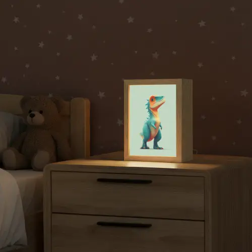 Cartoon - Dino - Oranje - Stekels Light Box met kabel klein -sfeer1_kind