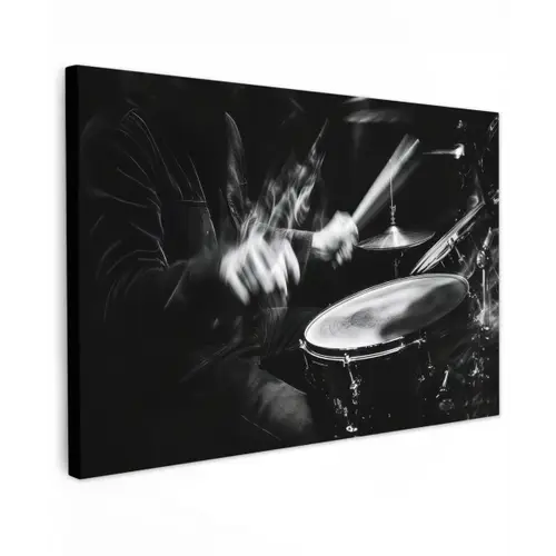 Drummer - Zwart - Drumstel canvas 2cm klein -z3d