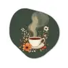 Kop - Bloemen - Groen - Koffie Wandcirkel Organisch Plexiglas middel -3d