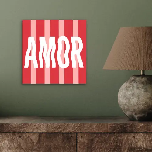 Amor - Strepen - Rood - Roze aluminium wit klein -sfeer2