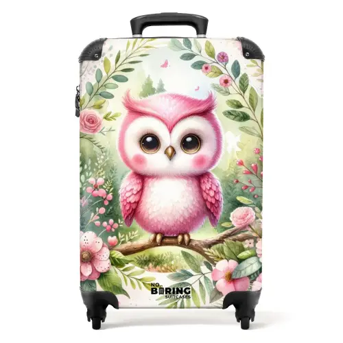 Roze Rafaël Koffer - NBS - Handbagage middel -productfoto_recht