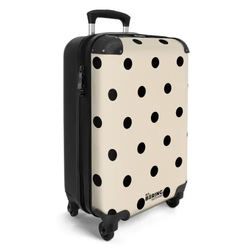 Beige achtergrond met zwarte stippen NBS - Handbagage koffer - Kinderen Unisex middel -productfoto_3d