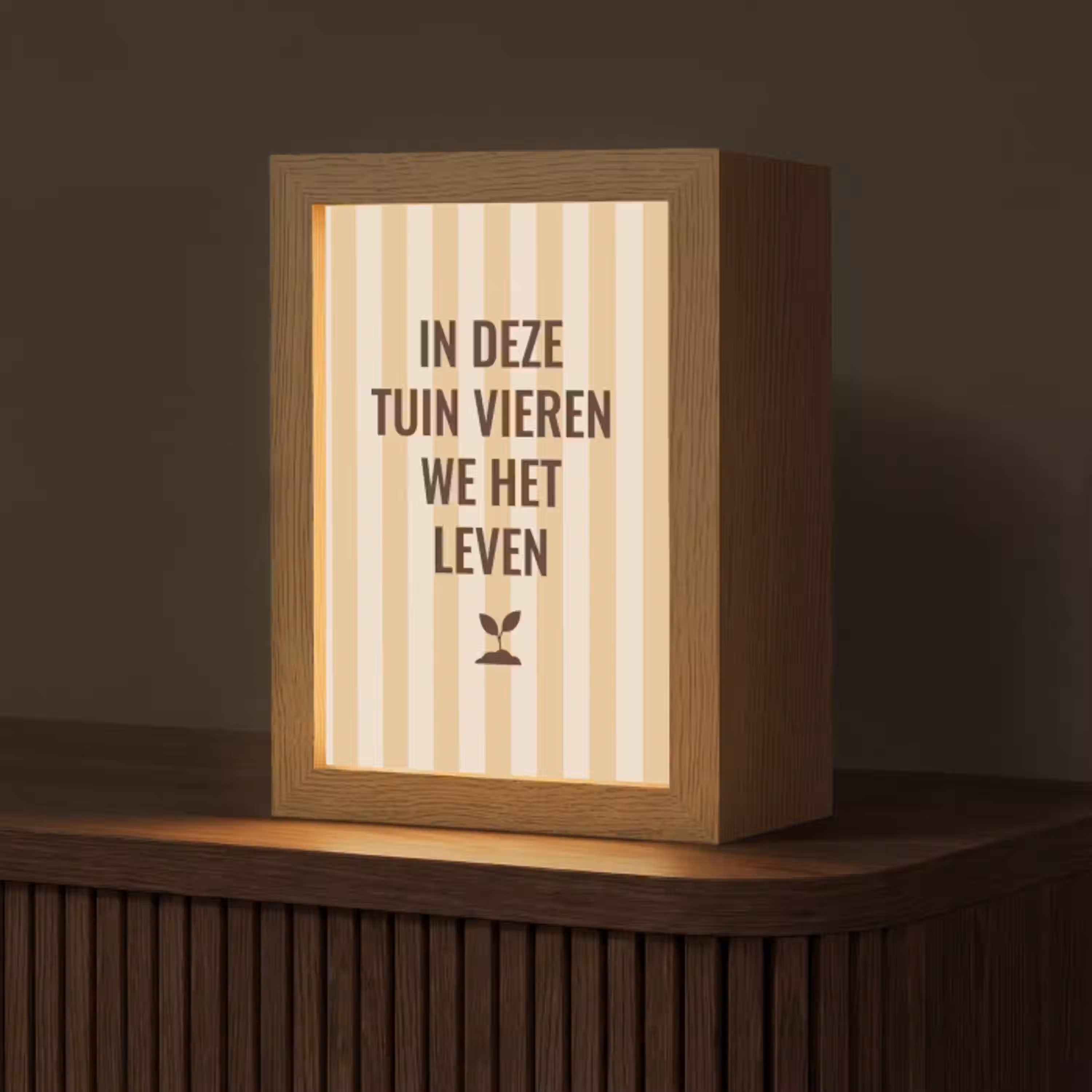 Tuin - Quote - Strepen - Zomer Light Box met kabel (Tafellamp) klein -z3d_website