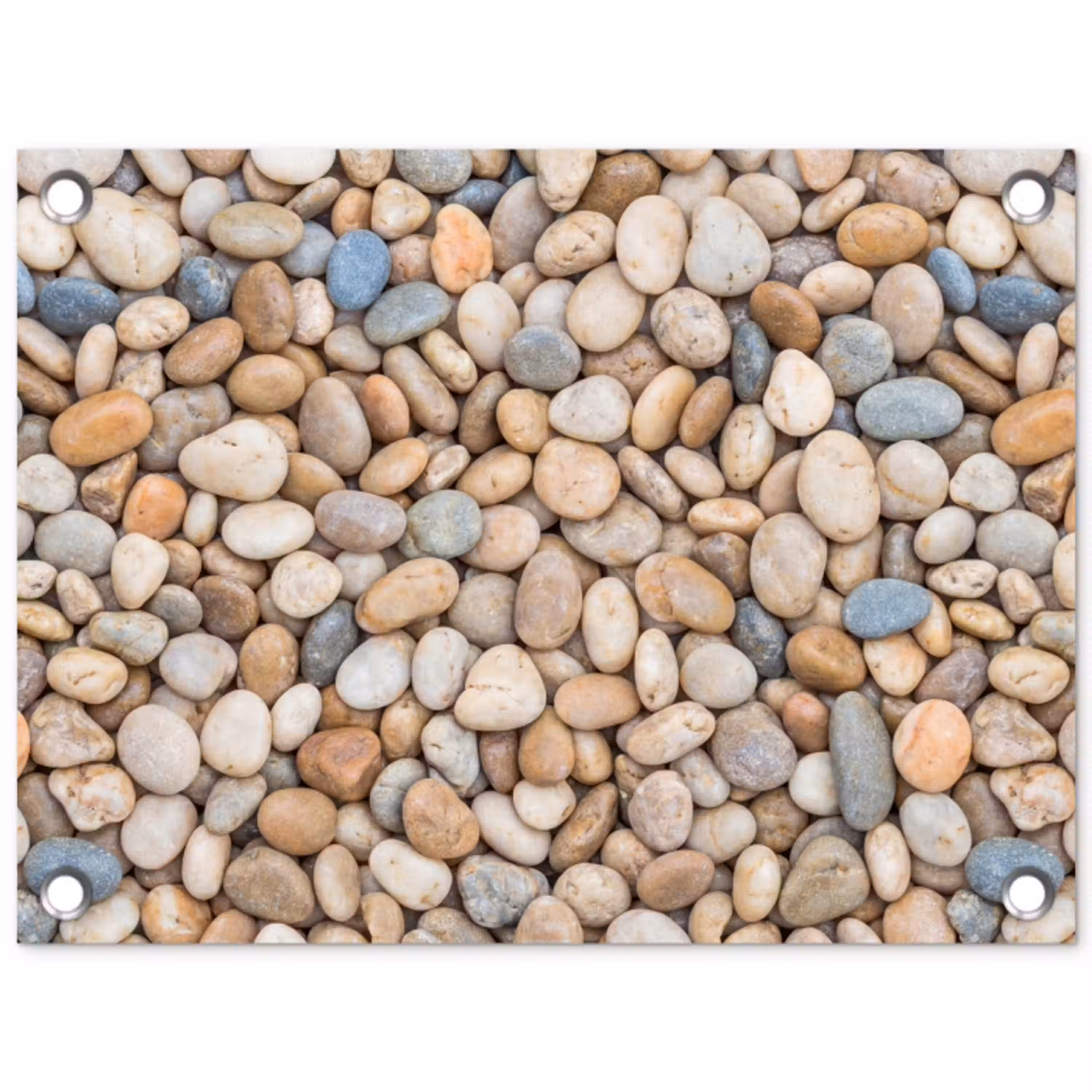 Kiezelstenen - Natuur - Textuur - Beige - Grijs tuinposter los doek klein -3d