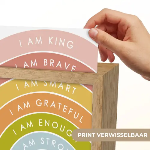 Kinderkamer - Quotes - Regenboog - Kleuriijk Light Box met kabel (Wandlamp kind) klein -USP_websiteprintNL