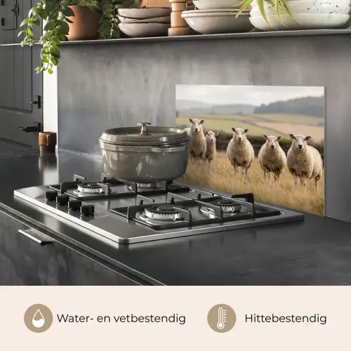 Schapen - Weidenlandschap - Heuvels keuken achterwand spatscherm klein -usp_NL