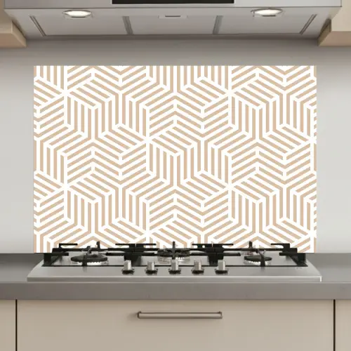 Beige - Geometrie - Patronen - Abstract keuken achterwand spatscherm klein 900 -3d_website
