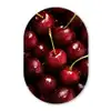 Rood - Fruit - Kersen Wandcirkel Ovaal Glas middel -3d
