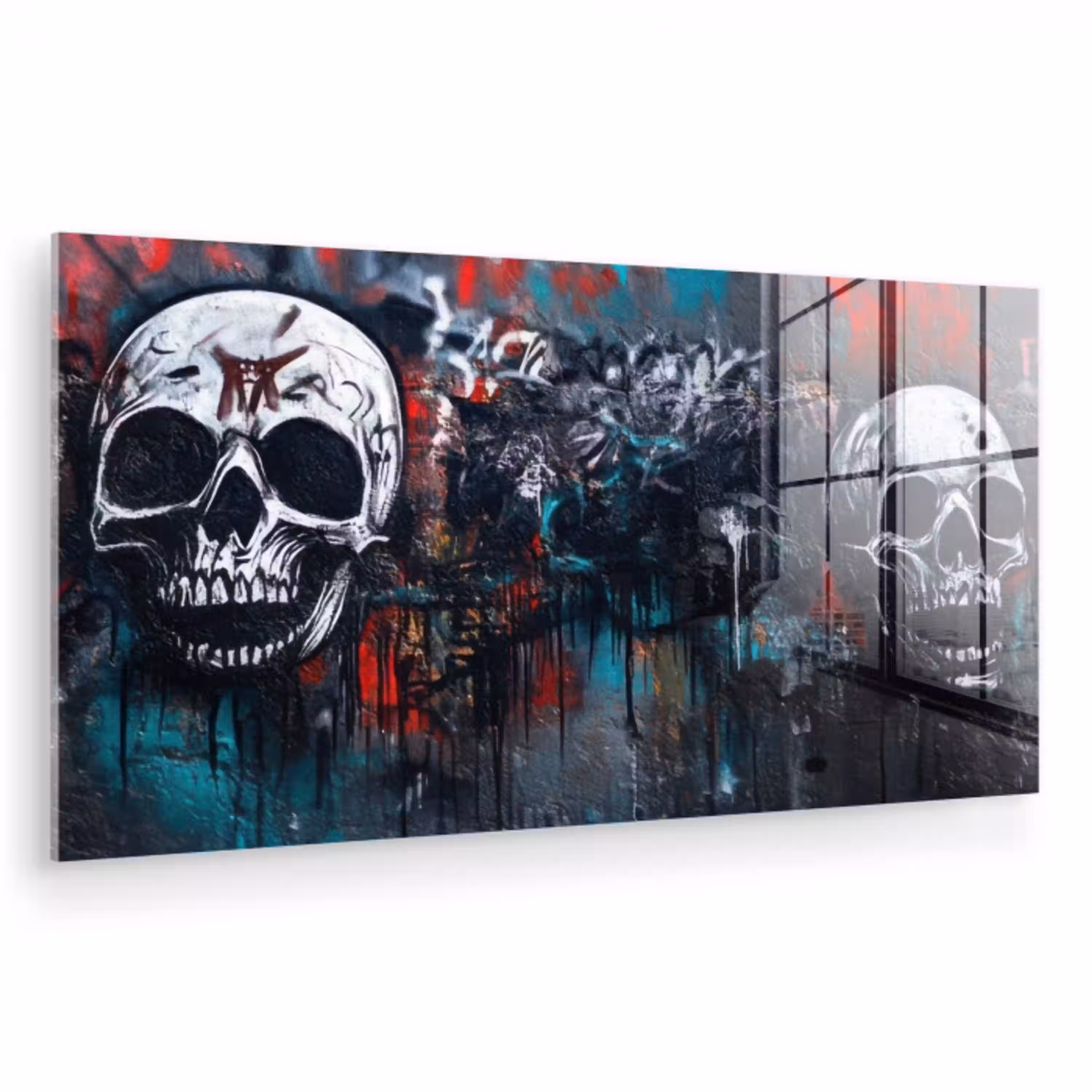 Schedels - Graffiti - Abstract plexiglas 5mm klein -zzzproduct_nieuw
