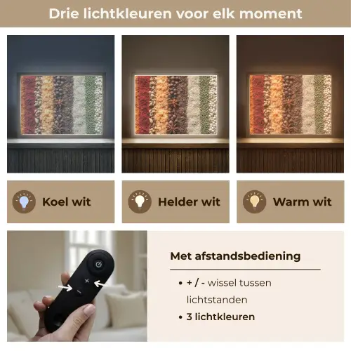 Banen - Verticaal - Kruiden - Variatie Light Box met batterij (Wandlamp) middel -USP_lichtkleurNL