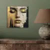 Abstract - Goud - Gezicht - Lippen aluminium wit klein -sfeer2