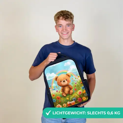 Teddybeer tussen de bloemen Rugzak - Zwart middel -sfeer7_NL